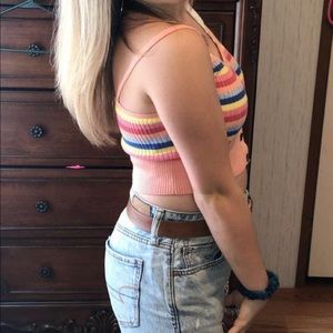 american eagle cropped tank size small